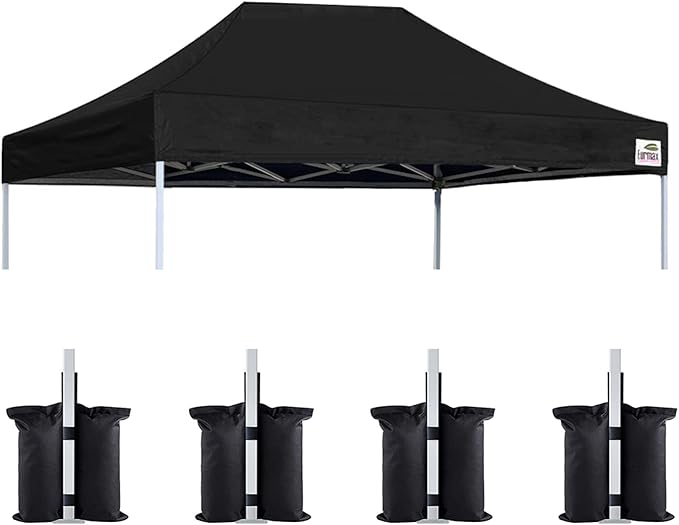 Eurmax USA Pop Up Canopy Replacement Canopy Tent Top Cover, Instant Canopy Top Cover ONLY,Bonus 4PC