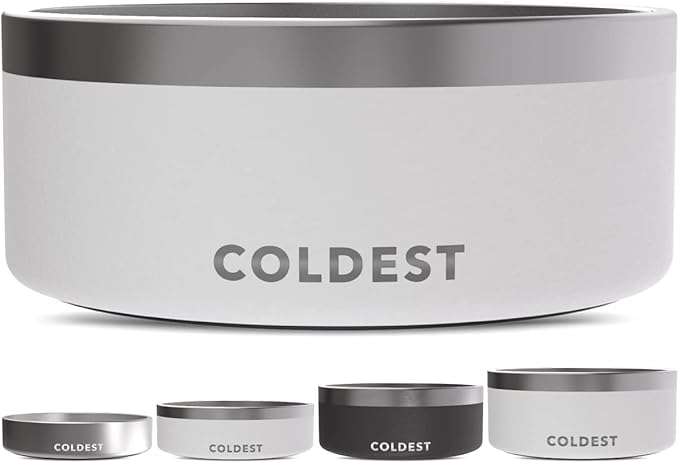 Coldest Dog Bowl - Anti Rust Metal, Non Slip, 3 Layers Insulated Stainless Steel Dog Bowls - Spill