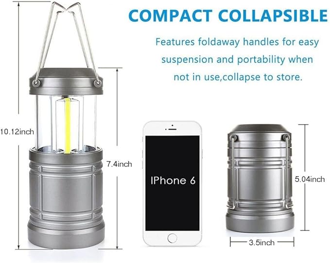 2 Pack LED Camping Lantern ,Battery Powered Hanging Lanterns - Survival Kit for Hurricane