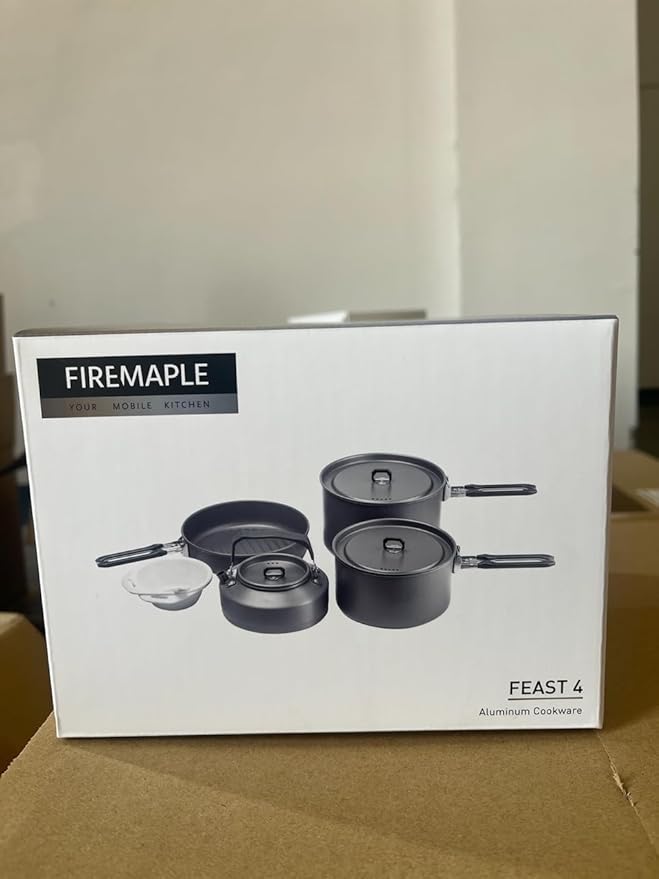 Fire-Maple Feast 4 Piece Camping Cookware Cookware Cookware Kit Outdoor Cookware Set with Pots