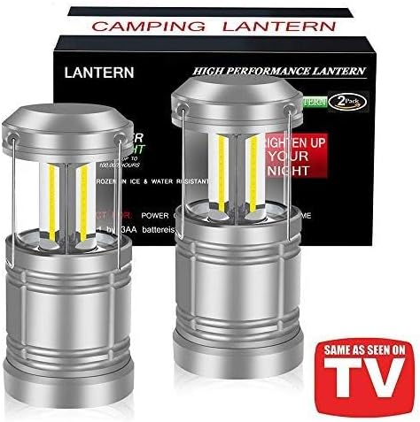 2 Pack LED Camping Lantern ,Battery Powered Hanging Lanterns - Survival Kit for Hurricane