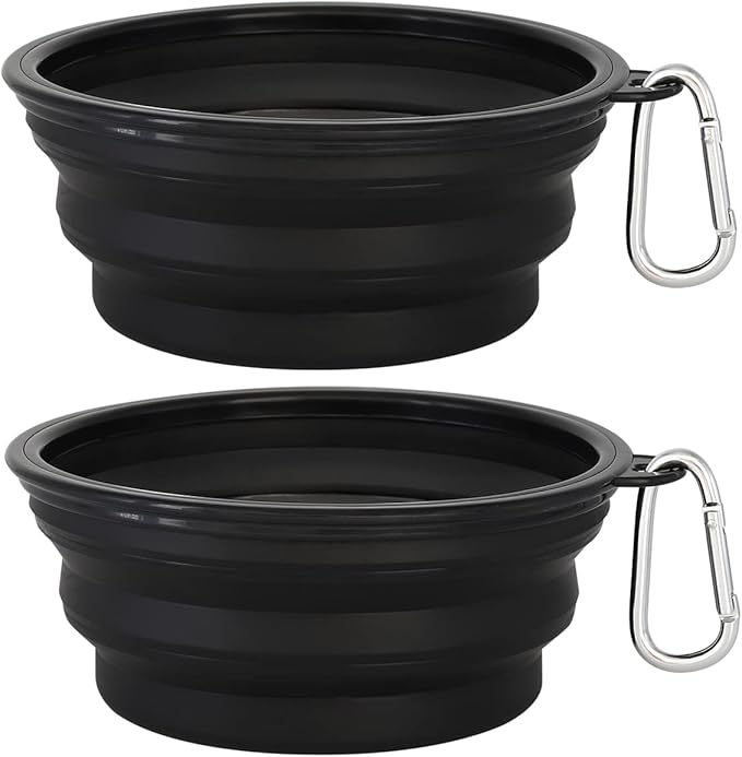 Kytely Large Collapsible Dog Bowls 2 Pack, 34oz Foldable Dog Travel Bowl, Portable Pet Water Food