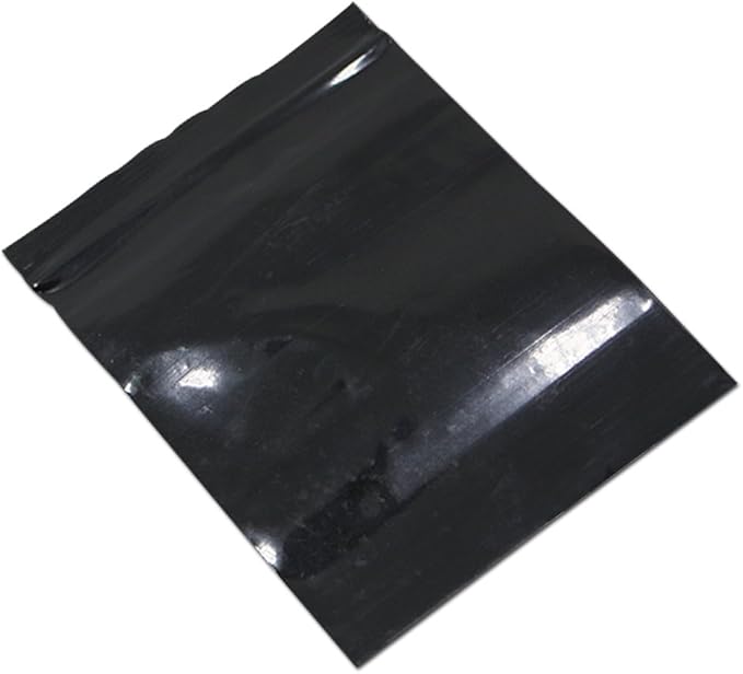 PABCK 100 Pieces Black Reclosable Zip Bags 5.1mil Thickness Poly Plastic Packaging Resealable