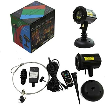 LedMall Motion 8 Patterns in 1 Red, Green, and Blue Outdoor Christmas Laser Lights Projector with