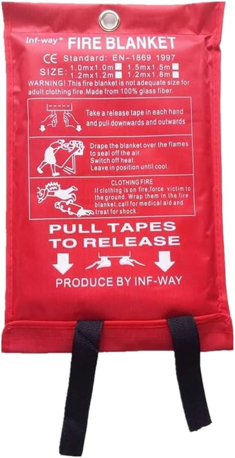 Inf-way Emergency Fire Blanket for Home and Kitchen, 5 Size for Choice, 4 Pack Large Fire Blanket