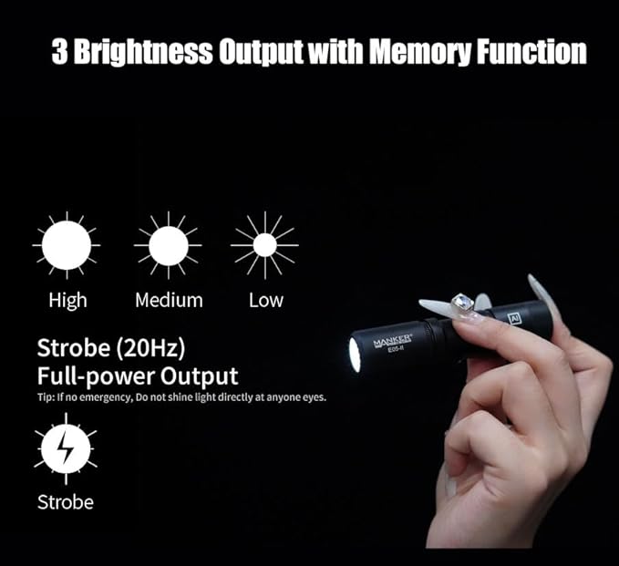 Manker E05 II High Output EDC Flashlight Eeay to Carry, for Camping, Hiking (Army Green, 800 Lumens