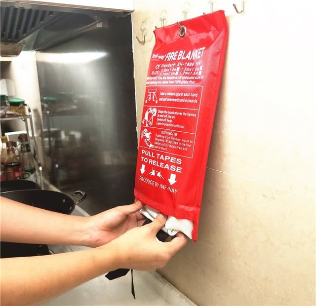 Inf-way Emergency Fire Blanket for Home and Kitchen, 5 Size for Choice, 1 Pack Fire Blanket