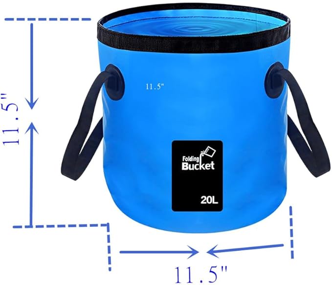 Collapsible Buckets, Camping Water Storage Container 5 Gallon(20L) Portable Folding Bucket Wash