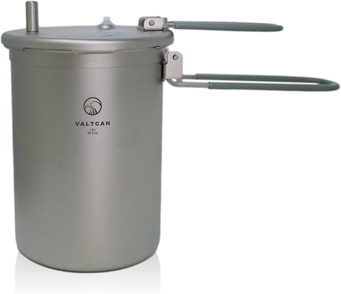 Valtcan 1800ml Titanium Pressure Rice Cooker Pot with Locking Lid | Lightweight Camping &