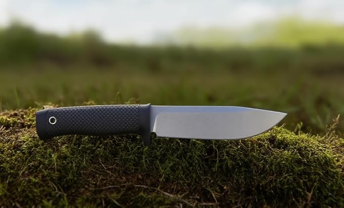 Tactical Fixed Blade Knife, 5.87 inch Blade, 4.65 inch Kray-Ex Handle, Stonewashed 420 Stainless