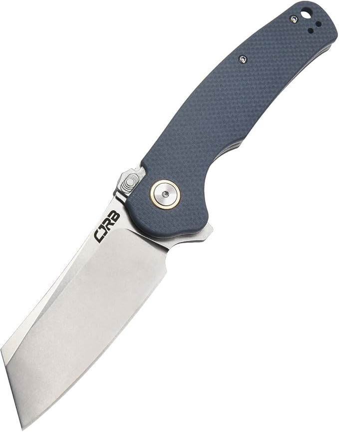 CJRB Crag Tactical Knife,Cleaver Pocket Folding Knife with Stonewash AR-RPM9 Steel Blade and G10