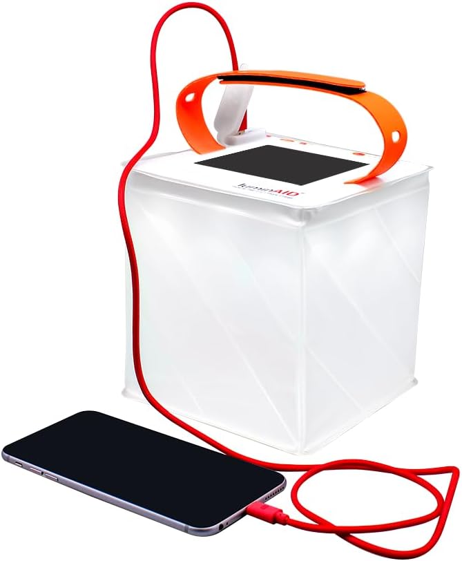 LuminAID Max Quick Inflate 2-in-1 Solar Camping Lantern and Phone Charger - Rechargeable LED Lamp