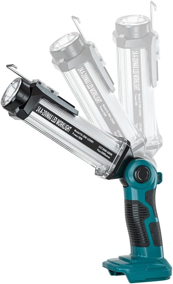 YEX-BUR Cordless LED Lantern Torch for Makita 18V Battery, 35W 2000LM Handheld Flashlight Portable