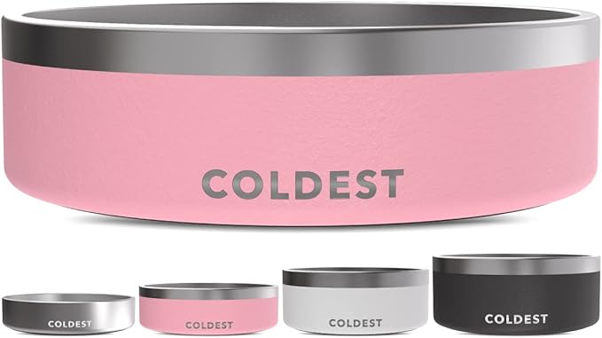 Coldest Dog Bowl - Anti Rust Metal, Non Slip, 3 Layers Insulated Stainless Steel Dog Bowls - Spill