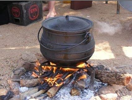 Cuisiland 10QT Cast Iron Potjie Cauldron Pot with Lid & 3 Legs – Pre-Seasoned South African-Style
