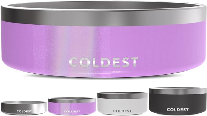 Coldest Dog Bowl - Anti Rust Metal, Non Slip, 3 Layers Insulated Stainless Steel Dog Bowls - Spill
