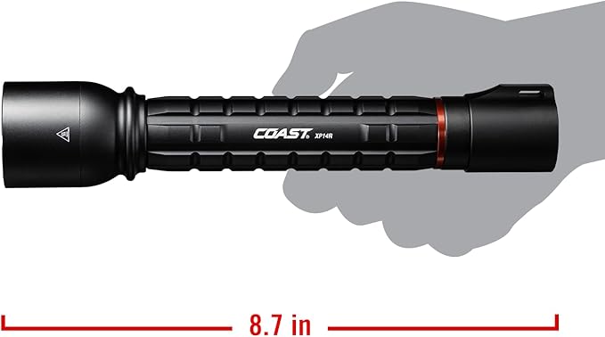 Coast XP14R 4500 Lumen USB-C Rechargeable LED Flashlight with Slide Focus®?¯and Pure Beam® Focusing Optic, 5 Light Modes