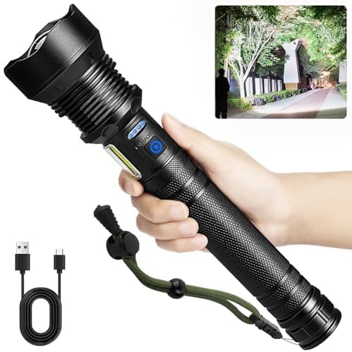Cinlinso Flashlights High Lumens Rechargeable, 99,000 Lumens Super Bright Led Flashlight, Flash