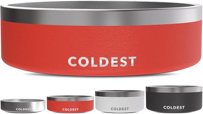 Coldest Dog Bowl - Anti Rust Metal, Non Slip, 3 Layers Insulated Stainless Steel Dog Bowls - Spill