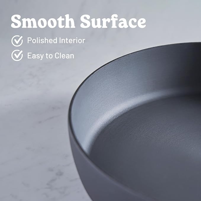 Flambo Skillet #10 - Naturally Non-Stick 10 Inch Pre-Seasoned Cast Iron Frying Pan - Smooth