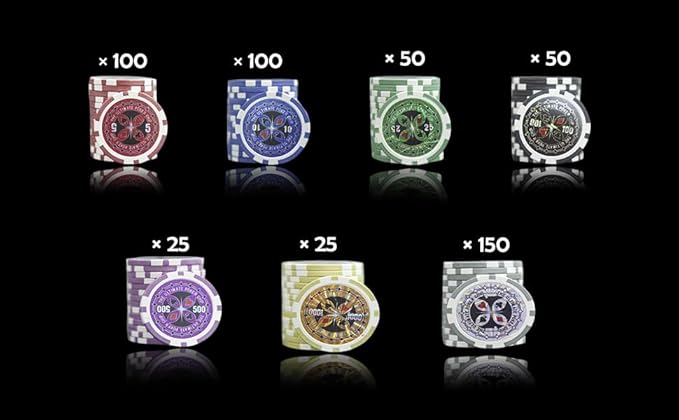 THUNDERBAY 500 Clay Composite Poker Chips Set with Aluminum Case, Two Decks of Playing Cards, Dealer and Blind Button&5 Dices for Poker, Texas Hold'em, Blackjack, Casino Games at Home