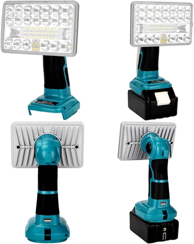 Work Light for Makita 18v Battery, 18w Flashlight, 2000LM Portable Flood Light with USB-A Port for