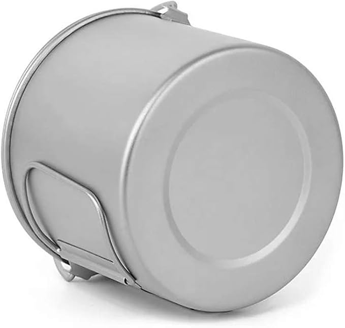 Lixada 1100ml/2800ml Titanium Pot Ultralight Portable Hanging Pot with Lid and Foldable Handle