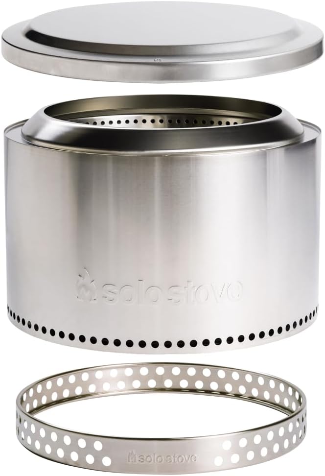 Solo Stove Yukon Essential Bundle | Portable Smokeless Fire Pit Stainless Steel for Wood Burning