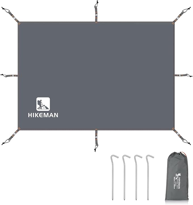 Hikeman Tent Footprint - Waterproof Camping Tarp, Heavy Duty Tent Floor Saver, Ultralight Ground