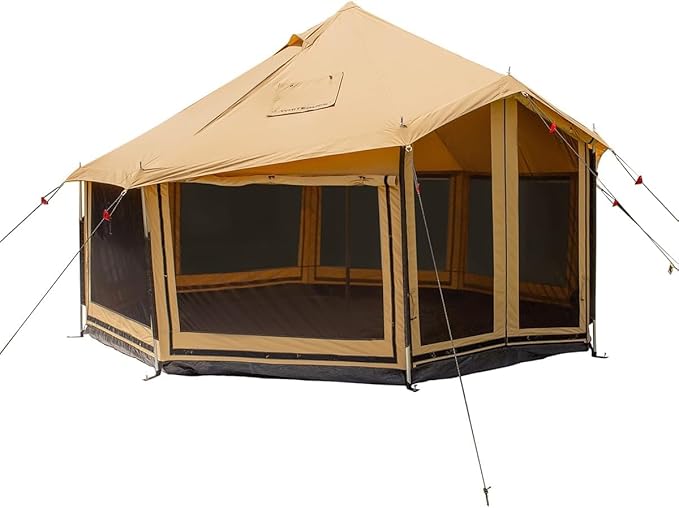 WHITEDUCK Altimus Canvas Tent with Stove Jack, Waterproof, 4 Season Luxury Camping and Glamping