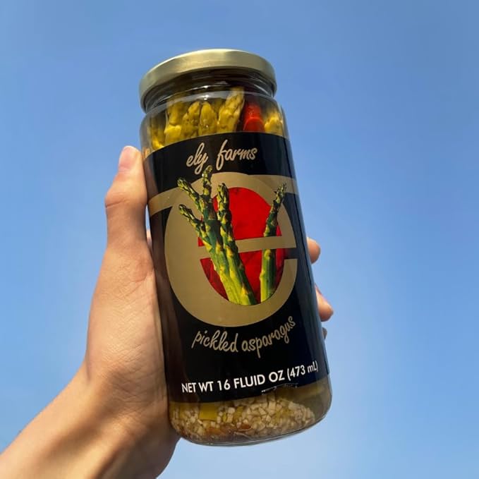 Ely Farms Pickled Asparagus - Unique and Irresistible Taste - Crunch Spears with a Garlic and Dill