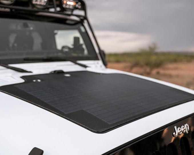 Lensun 105W 12V Hood Flexible Solar Panel for Jeep Wrangler JK (2007-2018) - Off Grid Solar Power