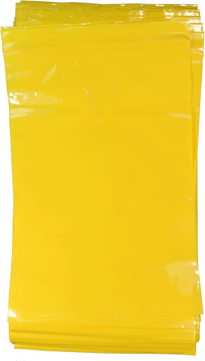 uGems 6" x 9" Yellow Resealable Zipper Bags -100 Pack of Opaque Plastic Storage Bags for Privacy