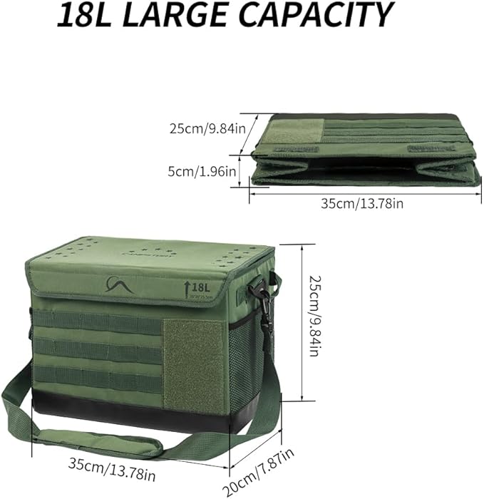 18L Camping Storage Bag, Multifunctional Waterproof Picnic Basket, Tent Stakes Organizer,With