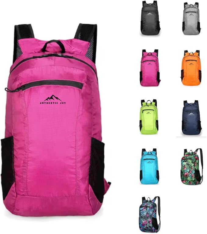 Generic Authentic Joy 20L Water Resistant Lightweight Hiking Daypack, Packable Backpack, Multiple
