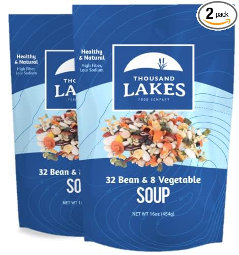 Thousand Lakes 32 Bean and 8 Vegetable Dry Soup Mix - 2-pack 16 ounces (2 pounds total) | Low