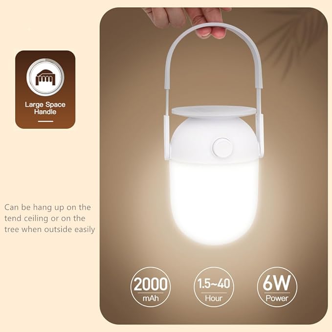 Lanterns for Power Outages, Dimmable Rechargeable Battery Operated Lights, Portable Outdoor Camping