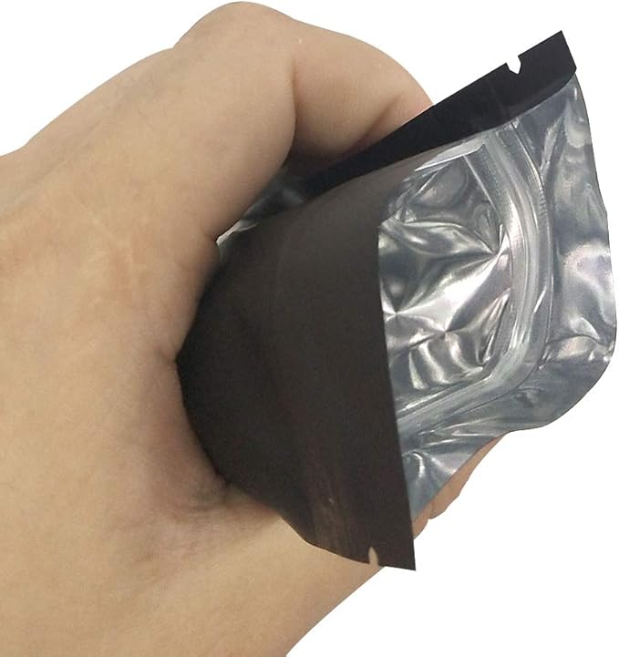 100 Pack Smell Proof Bags 3 x 4 Inch Resealable Mylar Bags Foil Pouch Bag Flat Bag Matte Black