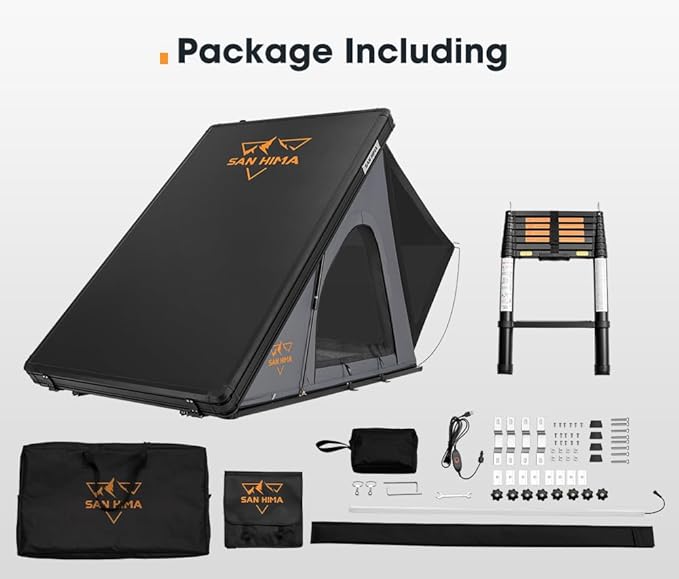 Sanhima Rooftop Tent Hard Shell - Hotham Lite Overland Aluminium Roof Top Tent 4.56" Slimline