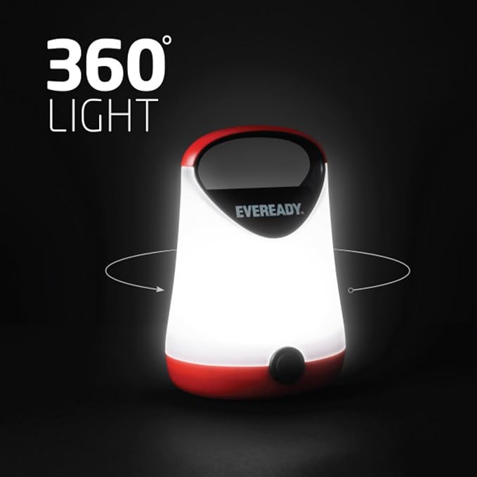 Eveready LED Camping Lantern, Bright Battery Powered Lantern, Water Resistant Hurricane Supplies