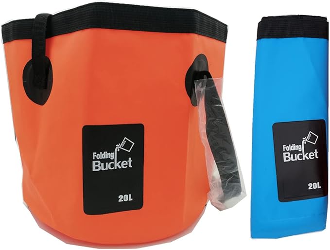 Collapsible Buckets, Camping Water Storage Container 5 Gallon(20L) Portable Folding Bucket Wash