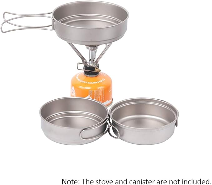 Lixada Lightweight Titanium Fry Pan Outdoor Single Person Camping Frying Pan Hiking Backpacking
