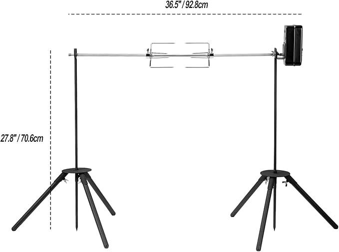 only fire Spit Rotisserie Outdoor Camp Grill with Support Legs for Outdoor Campfire Grilling