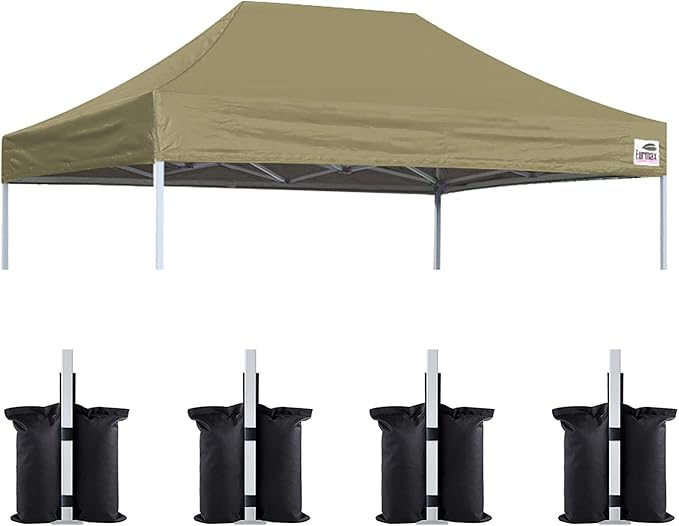 Eurmax USA Pop Up Canopy Replacement Canopy Tent Top Cover, Instant Canopy Top Cover ONLY,Bonus 4PC