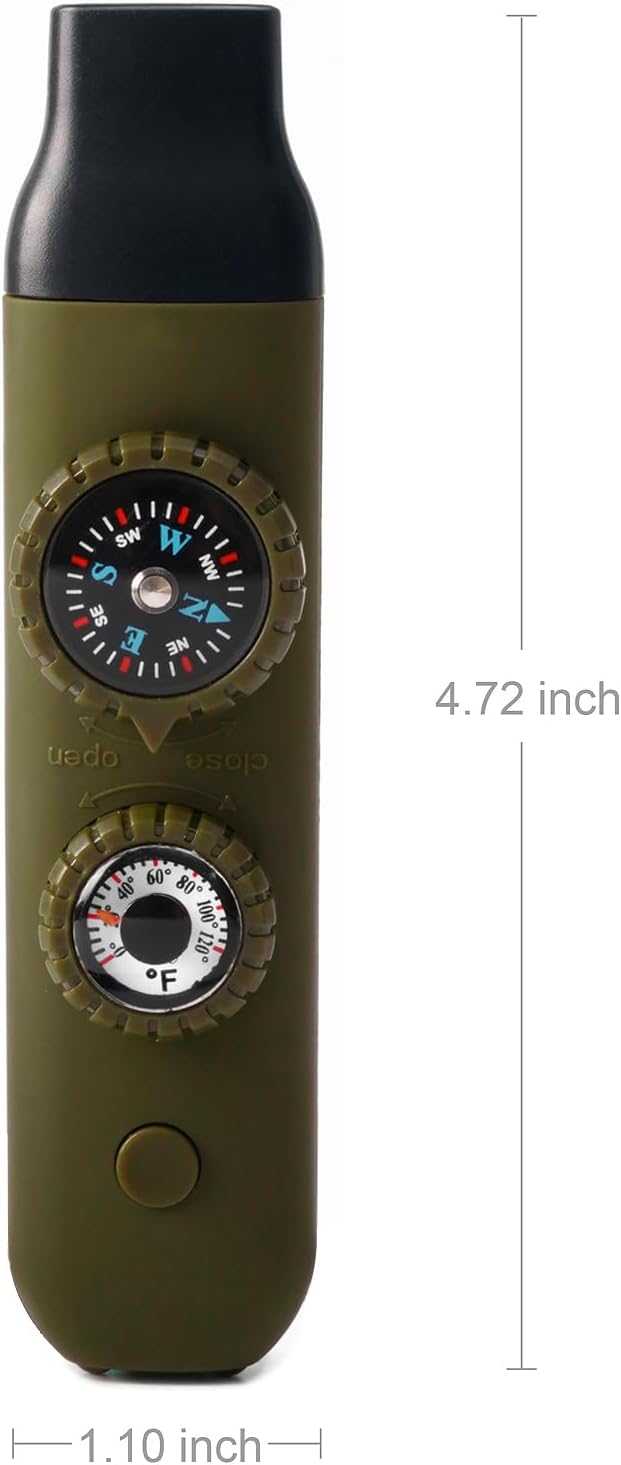 Emergency Survival Safety Whistle，Whistle for Kids with Lanyard,Compass,Thermometer,Ideal for