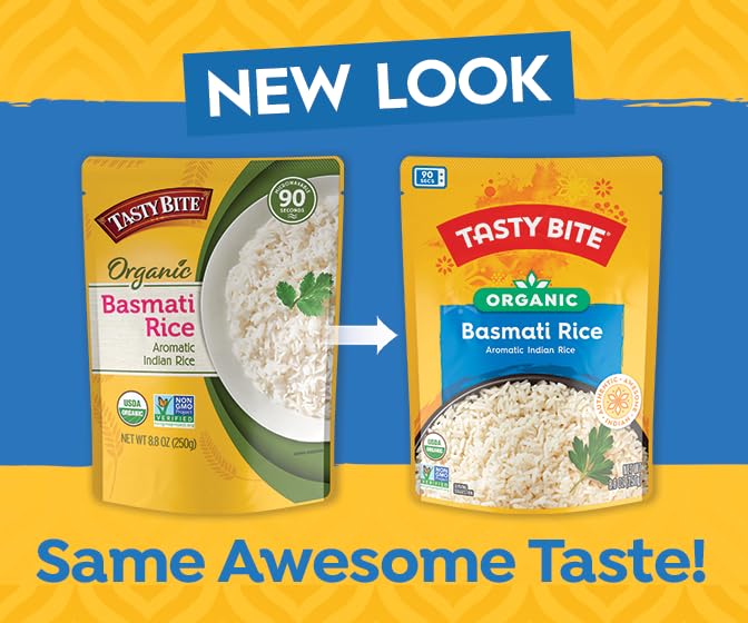 Tasty Bite Organic Basmati Rice, 8.8 Ounce, Pack of 12, Ready to Eat, Microwavable, Vegan