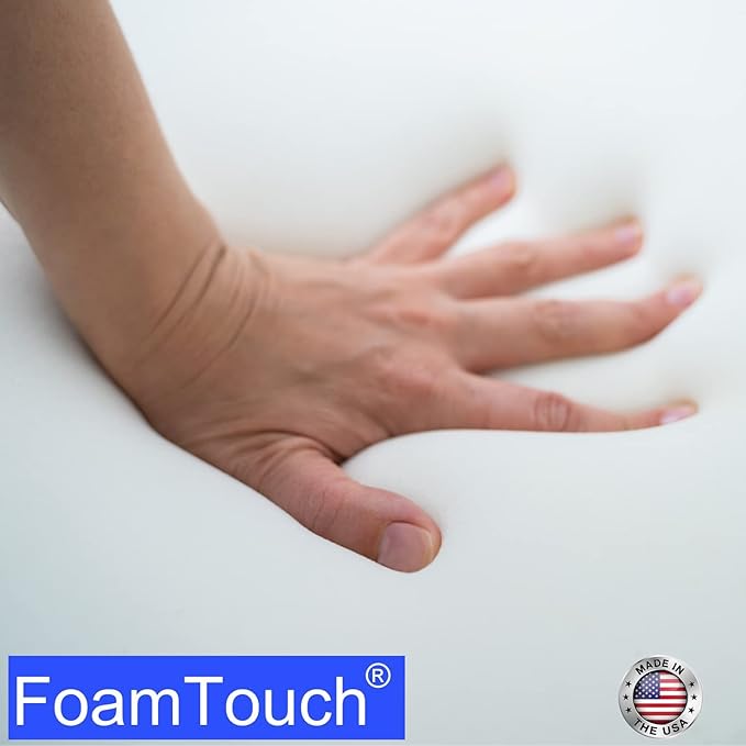 FoamTouch 4" Height x 48" Width x 72" Length Camper/RV bunk Mattress (Foam Only) White -No Cover