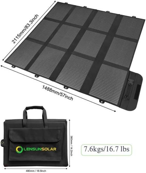 Lensunsolar 300W Solar Blanket Complete Kit Ready to Charge Battery and Solar Generator Portable