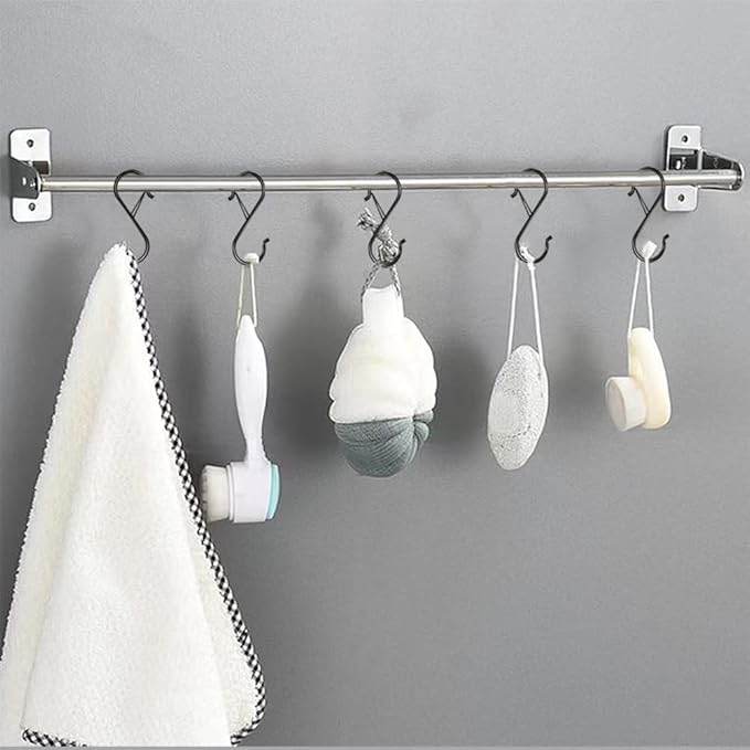 48 Pack S Hooks for Hanging, 3.5 inch Heavy Duty Metal S Hooks with Safety Buckle S Shaped Hooks