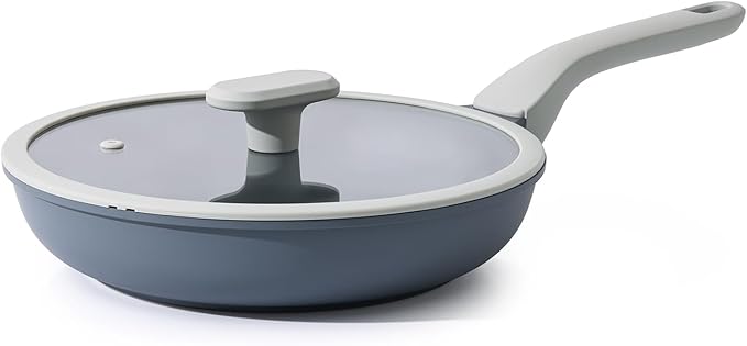 PRICUSIS Nonstick Ceramic Frying Pan with Lid, Non Toxic Skillet, Healthy Egg & Omelet & Chef's